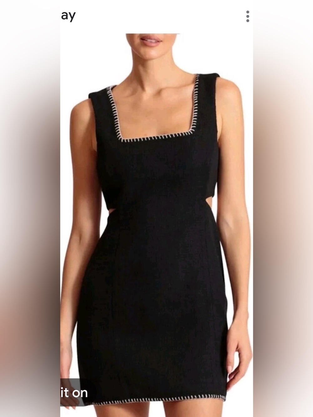 7 For All Mankind Black Mini Dress with White Trim